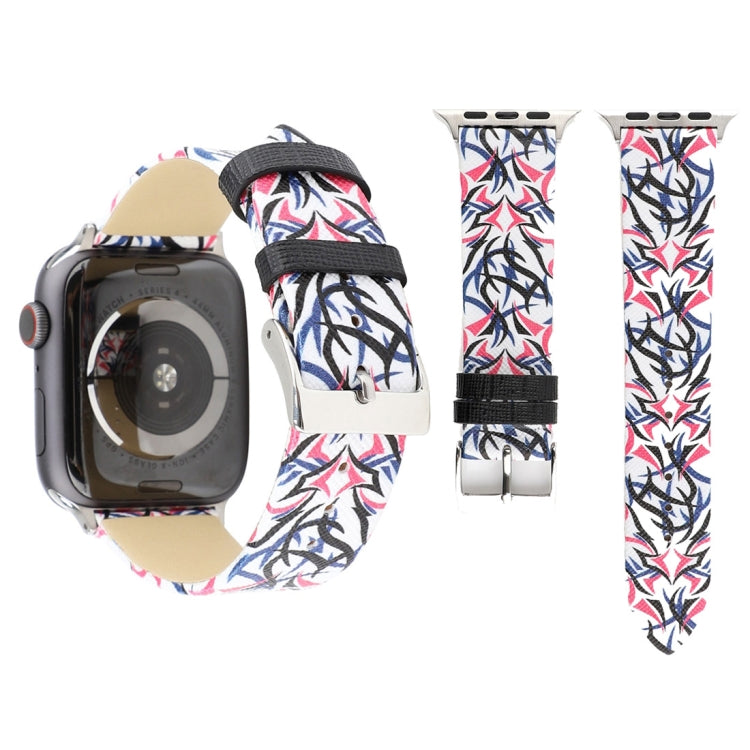 Echtleder-Uhrenarmband mit Dornenmuster für Apple Watch Series 10 42 mm / 9, 8 und 7 41 mm / SE 3, SE 2, 6, SE 5 und 4 40 mm / 3, 2 und 1 38 mm und 40 mm