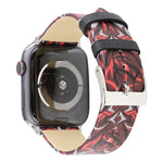 Echtleder-Uhrenarmband mit Dornenmuster für Apple Watch Series 10 42 mm / 9, 8 und 7 41 mm / SE 3, SE 2, 6, SE 5 und 4 40 mm / 3, 2 und 1 38 mm und 40 mm