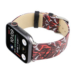 Echtleder-Uhrenarmband mit Dornenmuster für Apple Watch Series 10 42 mm / 9, 8 und 7 41 mm / SE 3, SE 2, 6, SE 5 und 4 40 mm / 3, 2 und 1 38 mm und 40 mm