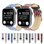 Echtleder-Uhrenarmband mit Dornenmuster für Apple Watch Series 10 42 mm / 9, 8 und 7 41 mm / SE 3, SE 2, 6, SE 5 und 4 40 mm / 3, 2 und 1 38 mm und 40 mm