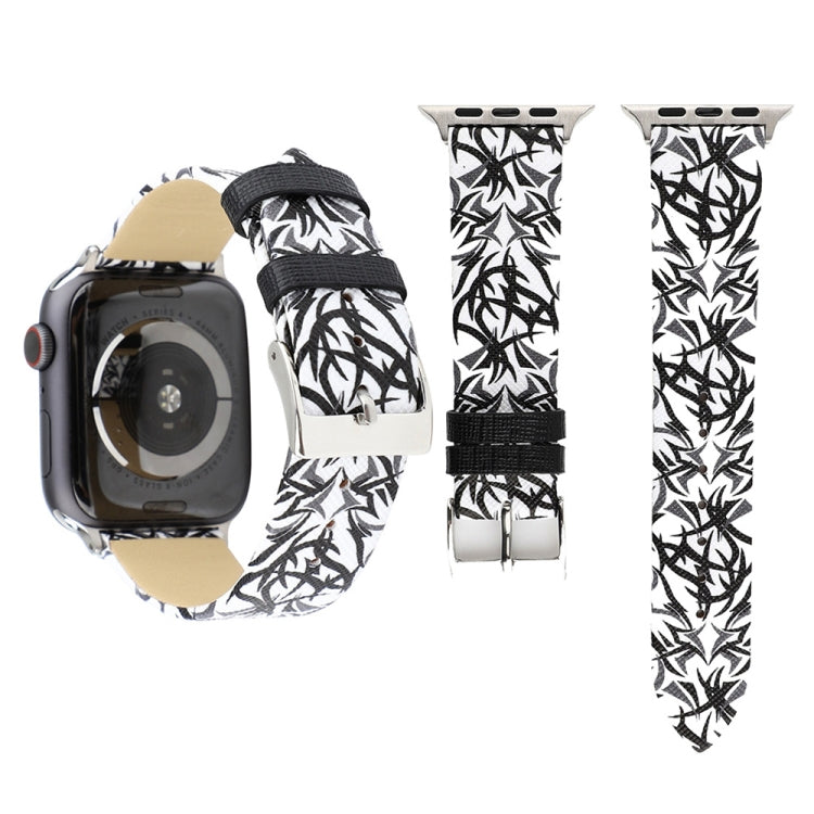 Echtleder-Uhrenarmband mit Dornenmuster für Apple Watch Ultra 49 mm &amp; Watch Ultra 2 49 mm / Series 10 46 mm / 9 &amp; 8 &amp; 7 45 mm / SE 3 &amp; SE 2 &amp; 6 &amp; SE &amp; 5 &amp; 4 44 mm / 3 &amp; 2 &amp; 1 42 mm, 44 mm