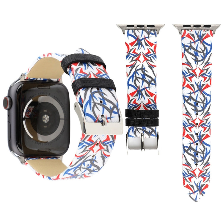 Echtleder-Uhrenarmband mit Dornenmuster für Apple Watch Ultra 49 mm &amp; Watch Ultra 2 49 mm / Series 10 46 mm / 9 &amp; 8 &amp; 7 45 mm / SE 3 &amp; SE 2 &amp; 6 &amp; SE &amp; 5 &amp; 4 44 mm / 3 &amp; 2 &amp; 1 42 mm, 44 mm