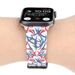 Echtleder-Uhrenarmband mit Dornenmuster für Apple Watch Ultra 49 mm &amp; Watch Ultra 2 49 mm / Series 10 46 mm / 9 &amp; 8 &amp; 7 45 mm / SE 3 &amp; SE 2 &amp; 6 &amp; SE &amp; 5 &amp; 4 44 mm / 3 &amp; 2 &amp; 1 42 mm, 44 mm