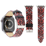 Echtleder-Uhrenarmband mit Dornenmuster für Apple Watch Ultra 49 mm &amp; Watch Ultra 2 49 mm / Series 10 46 mm / 9 &amp; 8 &amp; 7 45 mm / SE 3 &amp; SE 2 &amp; 6 &amp; SE &amp; 5 &amp; 4 44 mm / 3 &amp; 2 &amp; 1 42 mm, 44 mm