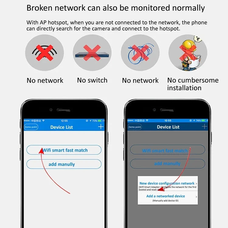 720P HD 1,0 MP WLAN-IP-Kamera, unterstützt Infrarot-Nachtsicht / Bewegungserkennung / App-Steuerung, EU-Stecker, 720P