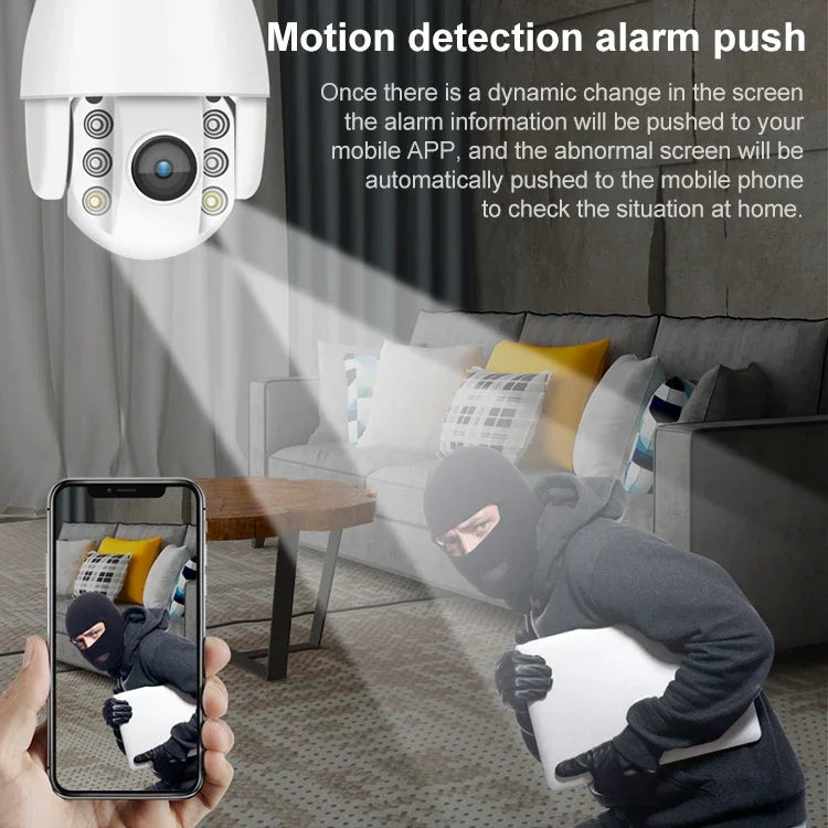 QX2 1080P HD 360°-Panorama-WLAN-Kamera für Tag und Nacht, Vollfarb-Bild, IP66 wasserdicht, unterstützt Bewegungserkennung, Zwei-Wege-Audio, TF-Kartensteckplatz, US-Stecker, WLAN-Version