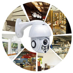 Kabellose HD-PTZ-Überwachungskamera für den Außenbereich, IP66 wasserdicht, Netzwerk-Dome-Kamera mit Nachtsicht- und Bewegungserkennung, TF-Kartensteckplatz, US-Stecker, 2,0 MP