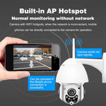 Kabellose HD-PTZ-Überwachungskamera für den Außenbereich, IP66 wasserdicht, Netzwerk-Dome-Kamera mit Nachtsicht- und Bewegungserkennung, TF-Kartensteckplatz, US-Stecker, 2,0 MP