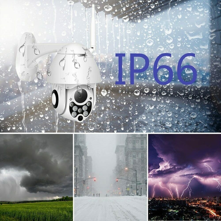 Kabellose HD-PTZ-Überwachungskamera für den Außenbereich, IP66 wasserdicht, Netzwerk-Dome-Kamera mit Nachtsicht- und Bewegungserkennung, TF-Kartensteckplatz, US-Stecker, 2,0 MP