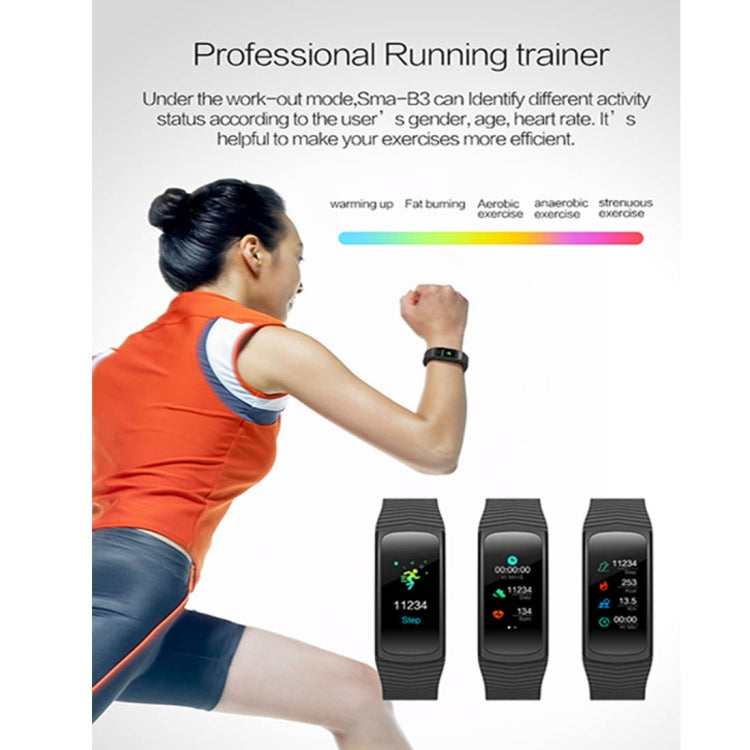 SMA-B3 Fitness Tracker 0,96 Zoll Bluetooth Smart Armband, IP67 Wasserdicht, Unterstützt Aktivitätstracker / Herzfrequenzmesser / Blutdruckmesser / Fernauslöser, SMA-B3/Orange, SMA-B3/Grün, SMA-B3/Blau, SMA-B3/Schwarz