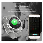 SMA-Round 1,28-Zoll-Farb-Touchscreen-Bluetooth-Smartwatch, wasserdicht, unterstützt Sprachsteuerung, Herzfrequenzmessung, Schlafüberwachung und Bluetooth-Kamera, kompatibel mit Android und iOS