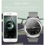 SMA-Round 1,28-Zoll-Farb-Touchscreen-Bluetooth-Smartwatch, wasserdicht, unterstützt Sprachsteuerung, Herzfrequenzmessung, Schlafüberwachung und Bluetooth-Kamera, kompatibel mit Android und iOS
