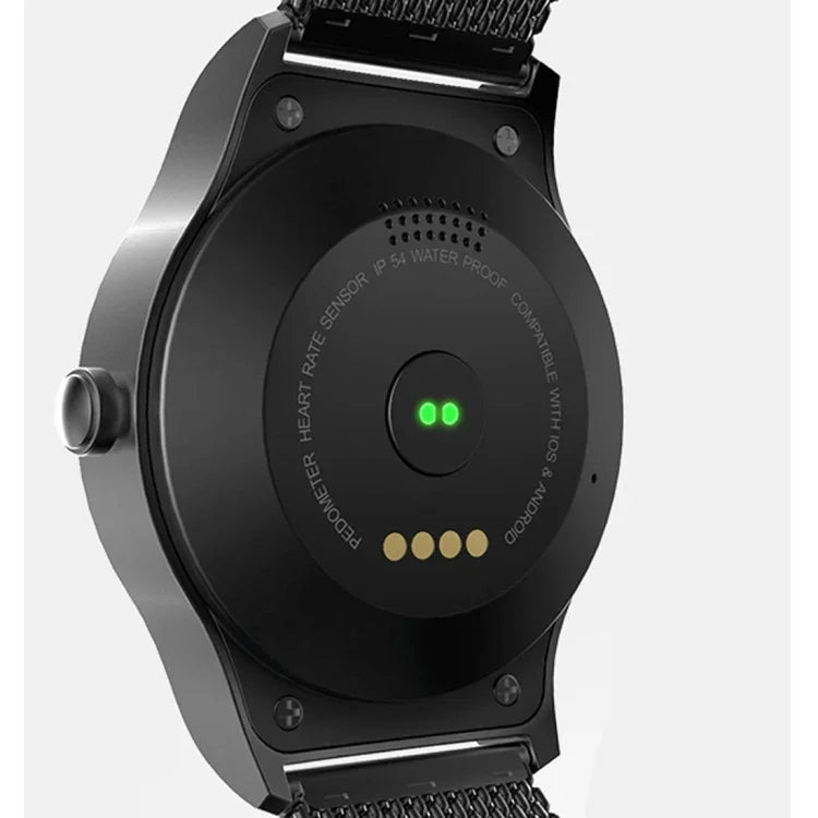 SMA-Round 1,28-Zoll-Farb-Touchscreen-Bluetooth-Smartwatch, wasserdicht, unterstützt Sprachsteuerung, Herzfrequenzmessung, Schlafüberwachung und Bluetooth-Kamera, kompatibel mit Android und iOS