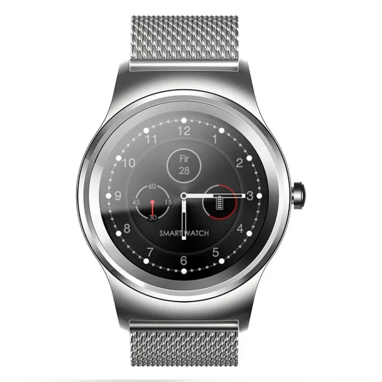 SMA-Round 1,28-Zoll-Farb-Touchscreen-Bluetooth-Smartwatch, wasserdicht, unterstützt Sprachsteuerung, Herzfrequenzmessung, Schlafüberwachung und Bluetooth-Kamera, kompatibel mit Android und iOS