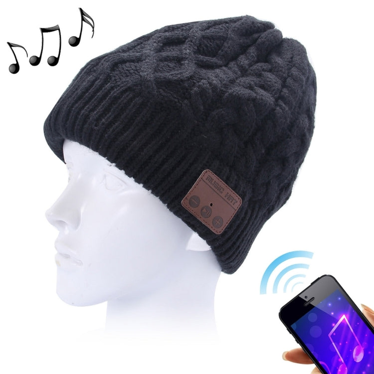 Gewellte, strukturierte, gestrickte Bluetooth-Headset-Mütze, warme Wintermütze mit Mikrofon für Jungen, Mädchen und Erwachsene