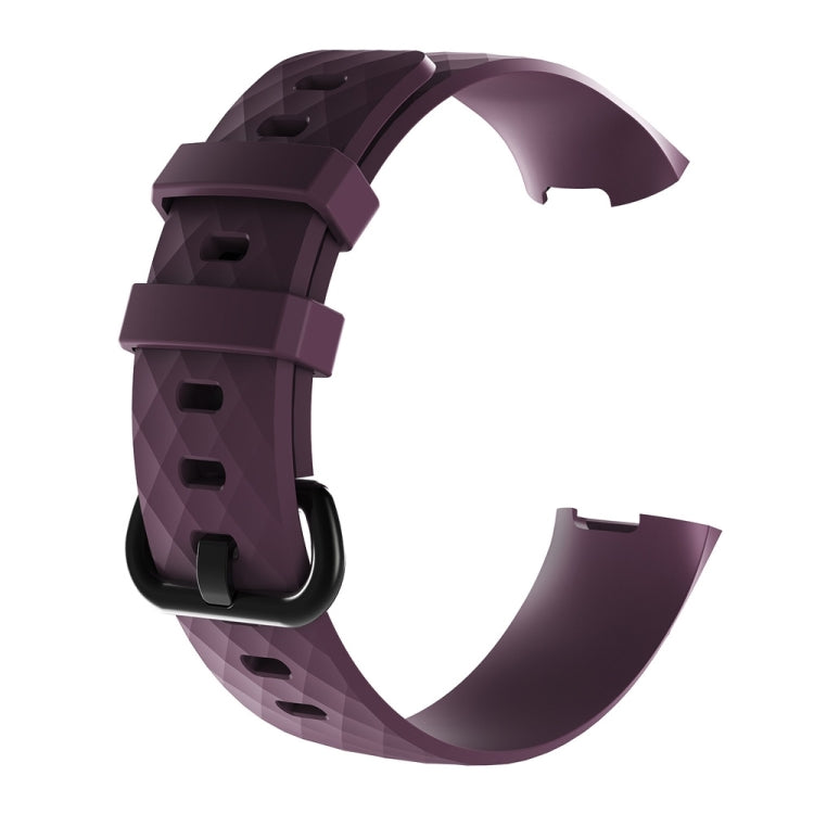 Diamond Pattern Silicone Watch Band for Fitbit Charge 3, Size: 210x18mm, Size：210x18mm
