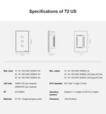Sonoff T2 Touch 120mm gehärtetes Glas Panel Wandschalter Smart Home Licht Touch-Schalter, Kompatibel mit Alexa und Google Home, AC 100V-240V, US-Stecker, 120mm/ 3 US-Stecker