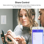 Sonoff T2 Touch 120mm gehärtetes Glas Panel Wandschalter Smart Home Licht Touch-Schalter, Kompatibel mit Alexa und Google Home, AC 100V-240V, US-Stecker, 120mm/ 3 US-Stecker