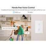 Sonoff T2 Touch 120mm gehärtetes Glas Panel Wandschalter Smart Home Licht Touch-Schalter, Kompatibel mit Alexa und Google Home, AC 100V-240V, US-Stecker, 120mm/ 3 US-Stecker