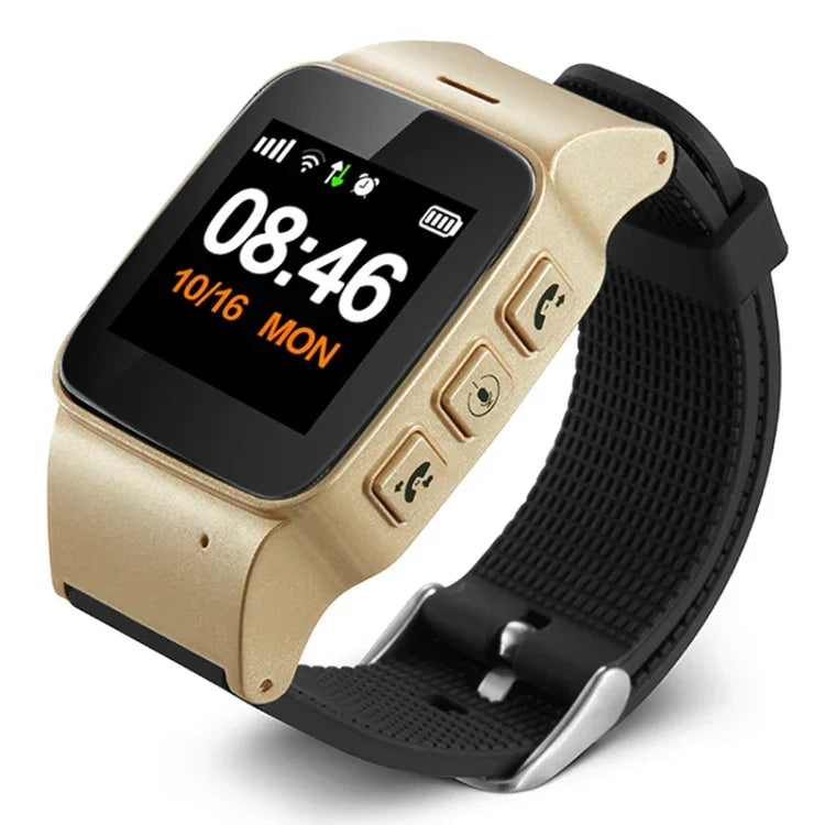 D99+ 1,22 Zoll HD LCD-Bildschirm GPS-Smartwatch für Senioren, wasserdicht, unterstützt GPS + LBS + WLAN-Ortung / Zwei-Wege-Wahl / Sprachüberwachung / Erste-Hilfe-Funktion per Knopfdruck / Alarm bei Handgelenksablösung / Sicherheitszaun, D99+ Roségold
