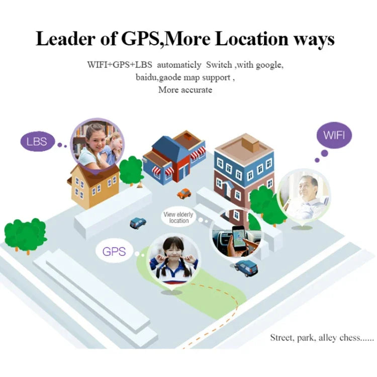 D99+ 1,22 Zoll HD LCD-Bildschirm GPS-Smartwatch für Senioren, wasserdicht, unterstützt GPS + LBS + WLAN-Ortung / Zwei-Wege-Wahl / Sprachüberwachung / Erste-Hilfe-Funktion per Knopfdruck / Alarm bei Handgelenksablösung / Sicherheitszaun, D99+ Roségold