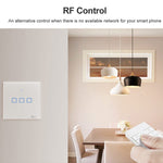 Sonoff T2 Touch 86mm gehärtetes Glas Panel Wandschalter Smart Home Licht Touch-Schalter, kompatibel mit Alexa und Google Home, AC 100V-240V, EU-Stecker, 86mm/ 2 EU-Stecker