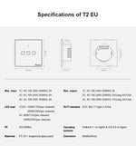 Sonoff T2 Touch 86mm gehärtetes Glas Panel Wandschalter Smart Home Licht Touch-Schalter, kompatibel mit Alexa und Google Home, AC 100V-240V, EU-Stecker, 86mm/ 2 EU-Stecker
