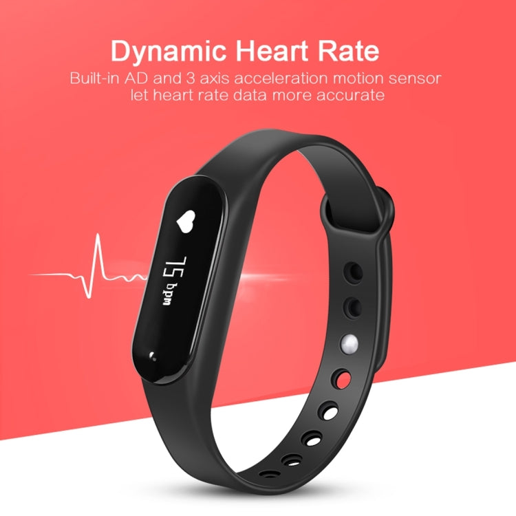 CHIGU C6 0,69 Zoll OLED-Display Bluetooth-Smart-Armband, unterstützt Herzfrequenzmessung / Schrittzähler / Anruferinnerung / Schlafüberwachung / Bewegungserinnerung / Alarm / Anti-Verlust-Funktion, kompatibel mit Android- und iOS-Telefonen