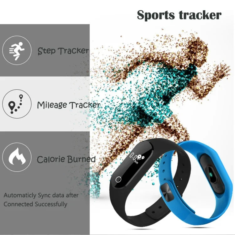 TLW25 0,42 Zoll OLED-Display Bluetooth-Smart-Armband, IP66 wasserdicht, unterstützt Herzfrequenzmessung / Schrittzähler / Anruferinnerung / Schlafüberwachung / Bewegungserinnerung / Alarm / Fernauslöser, kompatibel mit Android- und iOS-Telefonen