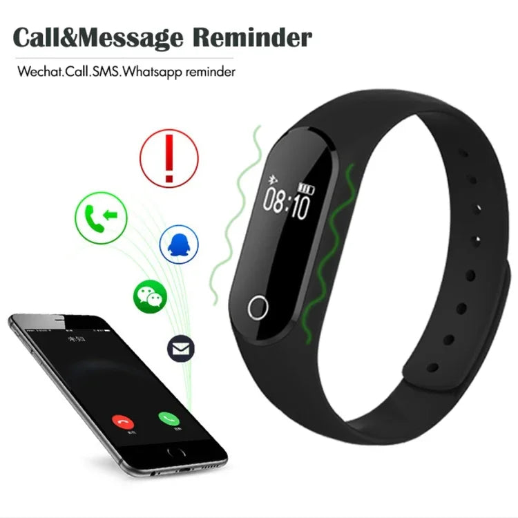 TLW25 0,42 Zoll OLED-Display Bluetooth-Smart-Armband, IP66 wasserdicht, unterstützt Herzfrequenzmessung / Schrittzähler / Anruferinnerung / Schlafüberwachung / Bewegungserinnerung / Alarm / Fernauslöser, kompatibel mit Android- und iOS-Telefonen