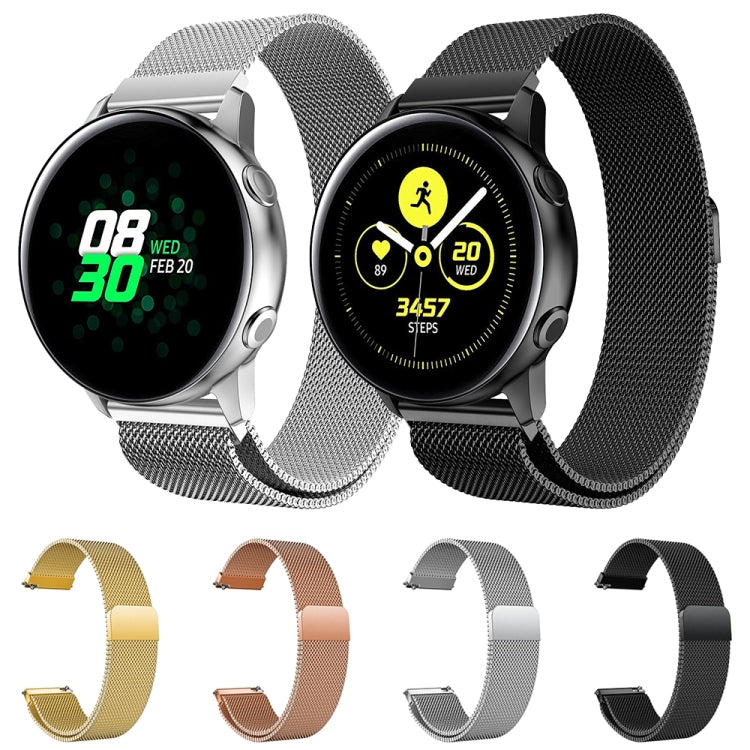 Milanis Magnetisches Edelstahl-Mesh-Armband für Galaxy Watch Active 20 mm