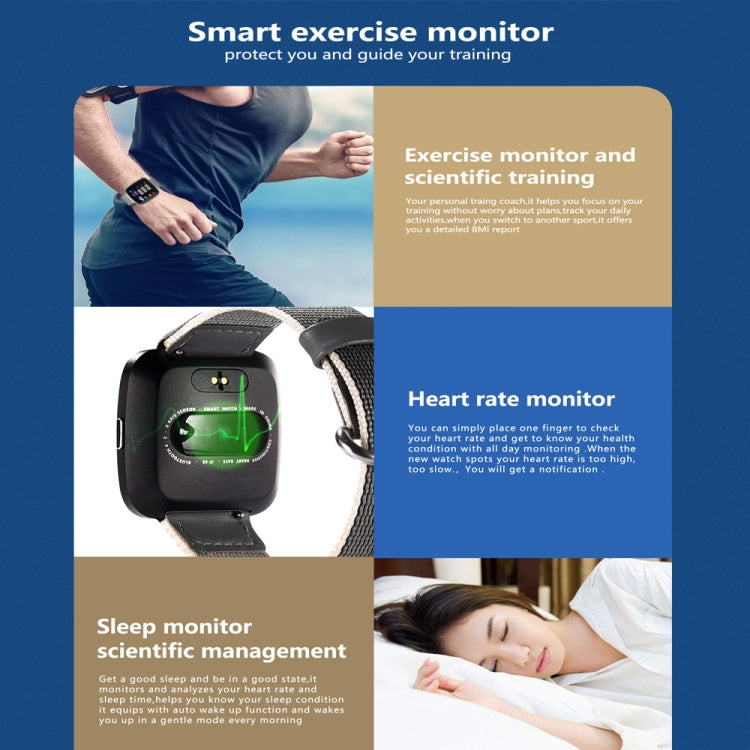 DTNO.1 G12 Smart-Armband mit 1,3-Zoll-OLED-Farbdisplay, IP67 wasserdicht, Nylonarmband, unterstützt Anruferinnerung, Herzfrequenzmessung, Bewegungserinnerung und Multisport-Modus.