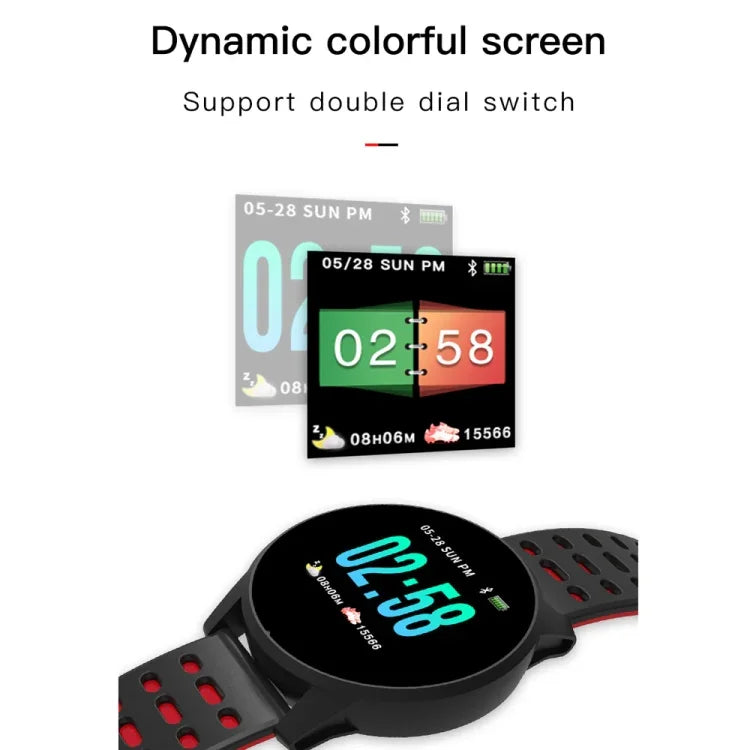 KY108 Smart-Armband, 1,3 Zoll (3,3 cm), 240 x 240 Pixel Auflösung, IP67 wasserdicht, unterstützt Anruferinnerung, Herzfrequenzmessung, Schlafüberwachung, Blutdruckmessung und Blutsauerstoffmessung