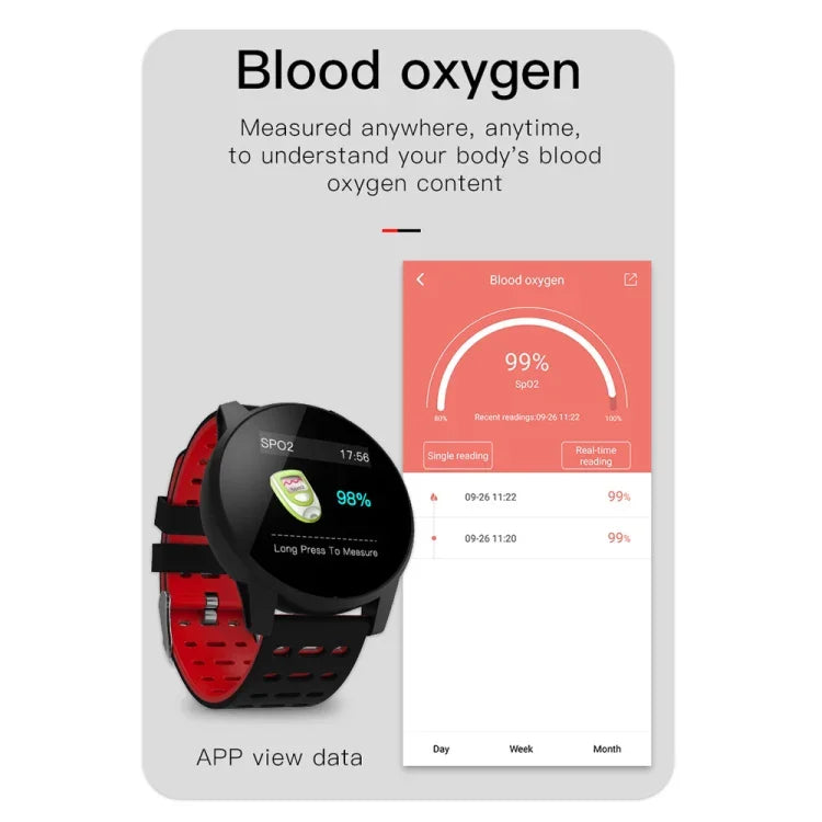 KY108 Smart-Armband, 1,3 Zoll (3,3 cm), 240 x 240 Pixel Auflösung, IP67 wasserdicht, unterstützt Anruferinnerung, Herzfrequenzmessung, Schlafüberwachung, Blutdruckmessung und Blutsauerstoffmessung