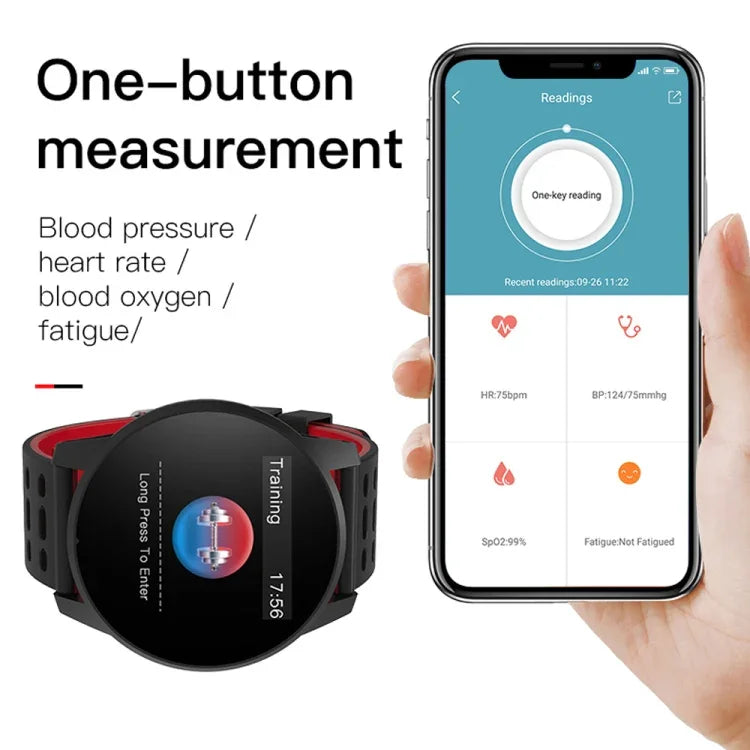 KY108 Smart-Armband, 1,3 Zoll (3,3 cm), 240 x 240 Pixel Auflösung, IP67 wasserdicht, unterstützt Anruferinnerung, Herzfrequenzmessung, Schlafüberwachung, Blutdruckmessung und Blutsauerstoffmessung