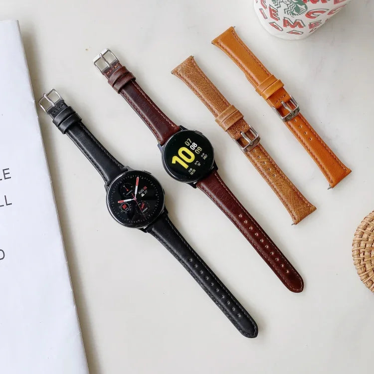 Universelles, doppelseitiges Lederarmband (22 mm) für Samsung Galaxy Watch 22 mm Smartwatch