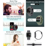 KR06 Wasserdichte Schrittzähler-Sport-Smartwatch, unterstützt Herzfrequenz-/Blutdruckmessung/Bluetooth-Anrufe