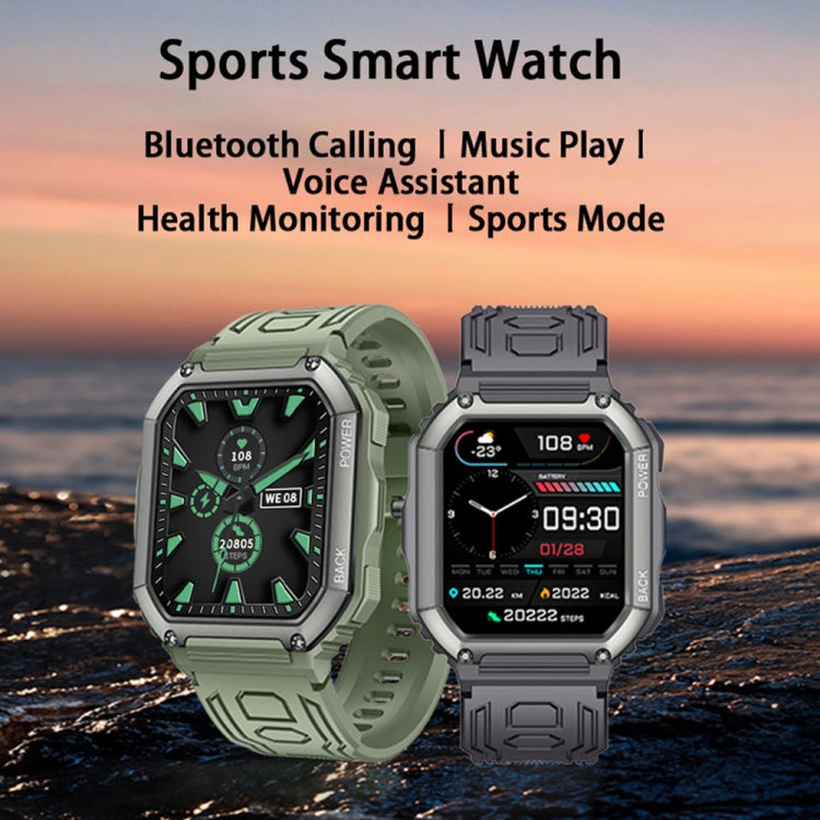 KR06 Wasserdichte Schrittzähler-Sport-Smartwatch, unterstützt Herzfrequenz-/Blutdruckmessung/Bluetooth-Anrufe