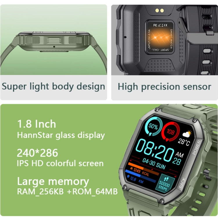 KR06 Wasserdichte Schrittzähler-Sport-Smartwatch, unterstützt Herzfrequenz-/Blutdruckmessung/Bluetooth-Anrufe