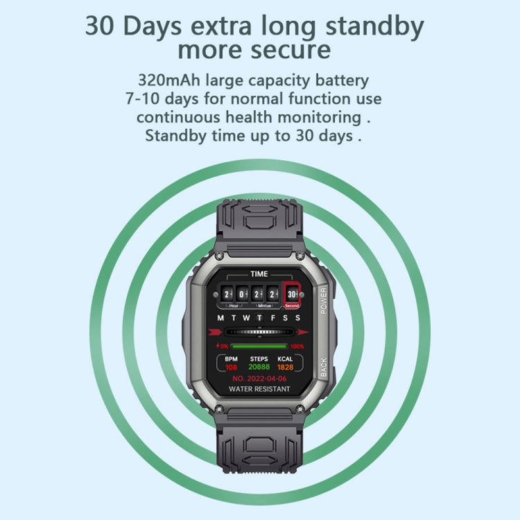 KR06 Wasserdichte Schrittzähler-Sport-Smartwatch, unterstützt Herzfrequenz-/Blutdruckmessung/Bluetooth-Anrufe