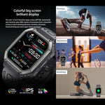 KR06 Wasserdichte Schrittzähler-Sport-Smartwatch, unterstützt Herzfrequenz-/Blutdruckmessung/Bluetooth-Anrufe