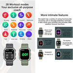 KR06 Wasserdichte Schrittzähler-Sport-Smartwatch, unterstützt Herzfrequenz-/Blutdruckmessung/Bluetooth-Anrufe