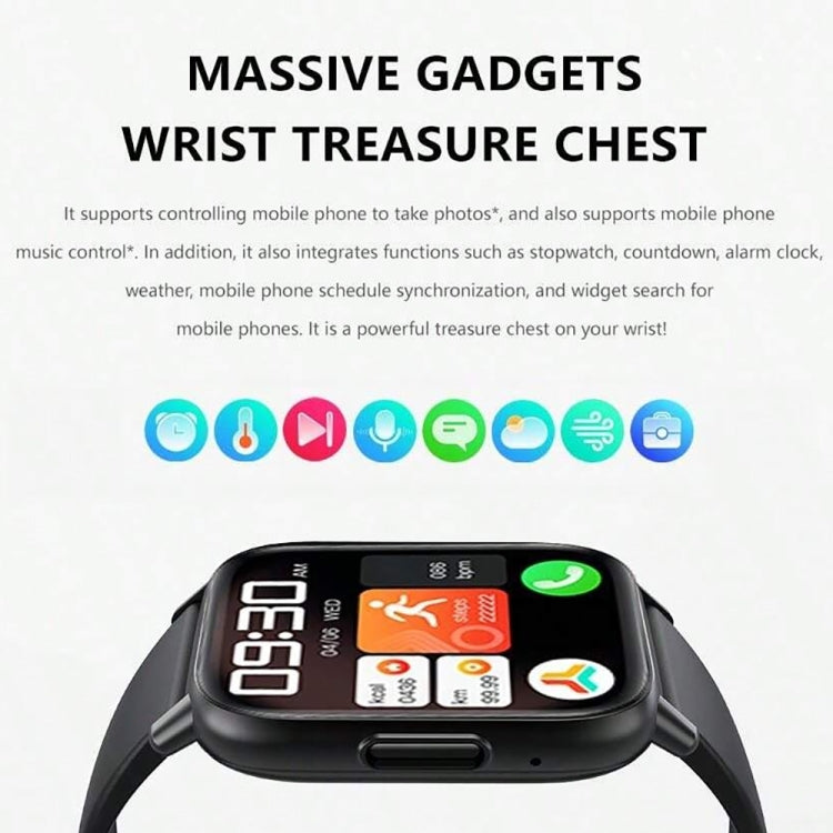 DM60 1,83 Zoll wasserdichte Smartwatch, unterstützt Körpertemperatur-, Herzfrequenz-, Blutsauerstoff- und Blutdruckmessung