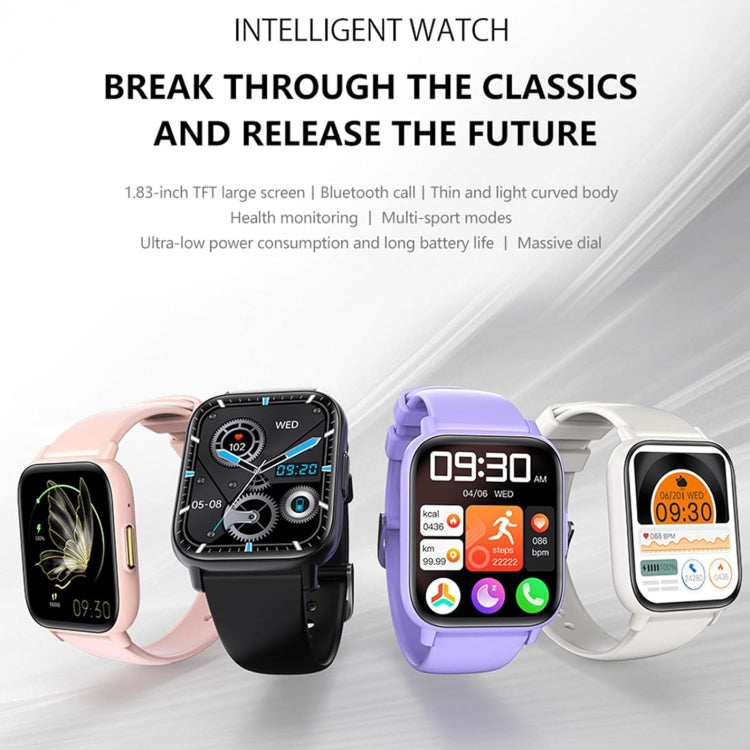DM60 1,83 Zoll wasserdichte Smartwatch, unterstützt Körpertemperatur-, Herzfrequenz-, Blutsauerstoff- und Blutdruckmessung