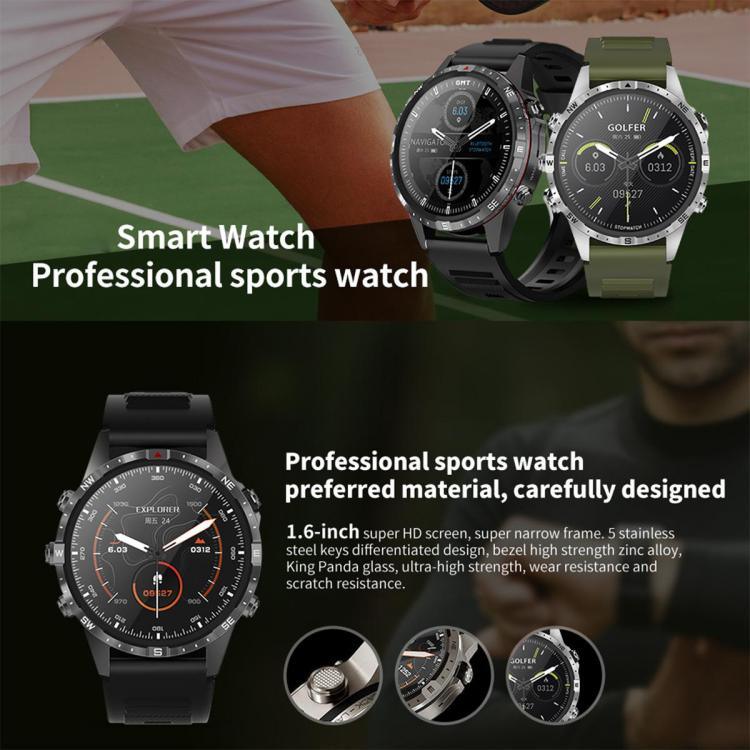 HAMTOD GT45 1,6 Zoll wasserdichte Smartwatch, unterstützt Bluetooth-Anrufe / Herzfrequenz- / Blutsauerstoffmessung