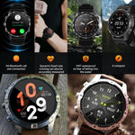 HAMTOD GT45 1,6 Zoll wasserdichte Smartwatch, unterstützt Bluetooth-Anrufe / Herzfrequenz- / Blutsauerstoffmessung
