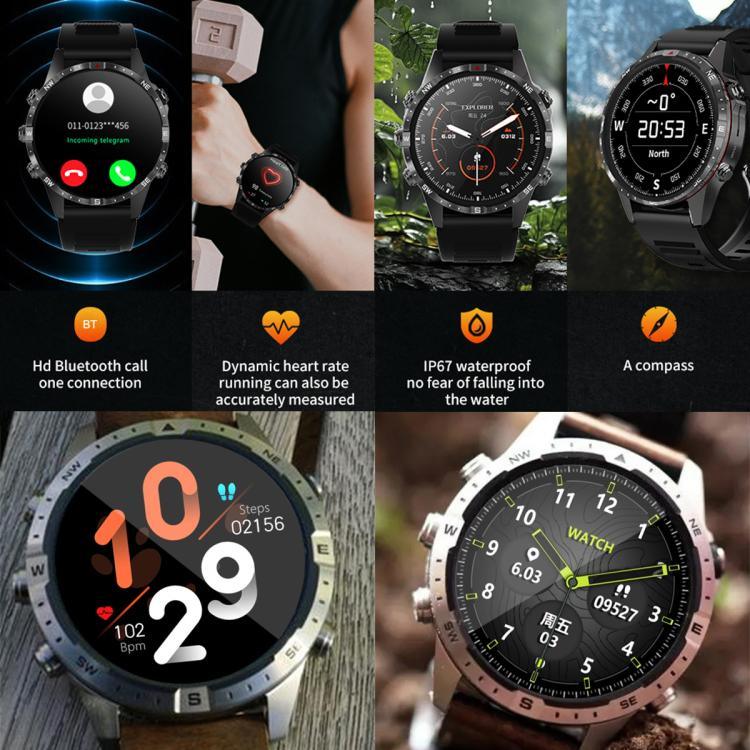 HAMTOD GT45 1,6 Zoll wasserdichte Smartwatch, unterstützt Bluetooth-Anrufe / Herzfrequenz- / Blutsauerstoffmessung