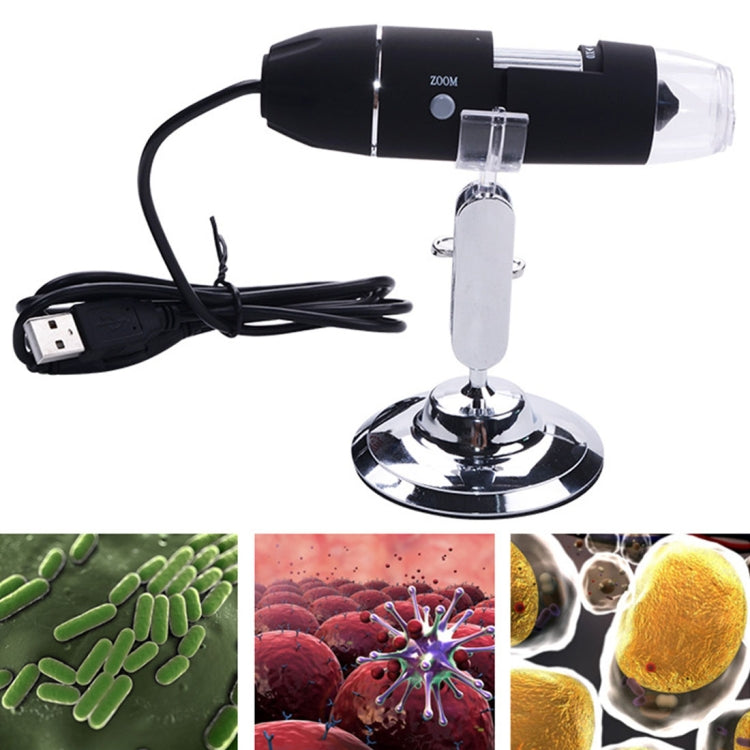 1000X Vergrößerung 0,3MP Bildsensor USB Digitalmikroskop mit 8 LED & Professionellem Ständer, 1000X