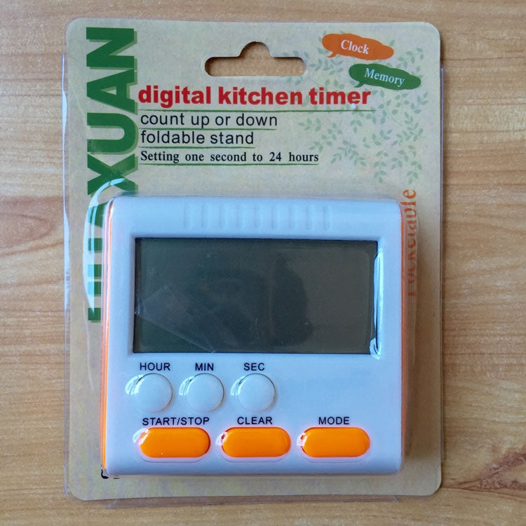 Kitchen Timer 24 Hours Digital Alarm Clock LCD Screen Magnetic Backing for Cooking Baking
