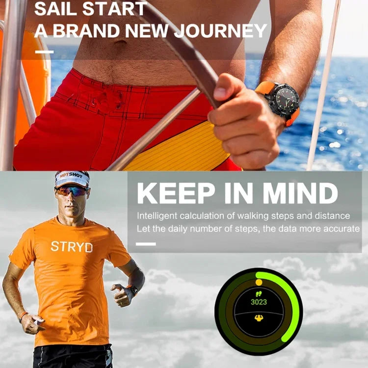 S3 1,39 Zoll OLED-Display Bluetooth-Smartwatch, IP67 wasserdicht, unterstützt Kompass / Herzfrequenzmesser / SIM-Karte / GPS-Navigation, kompatibel mit Android- und iOS-Telefonen